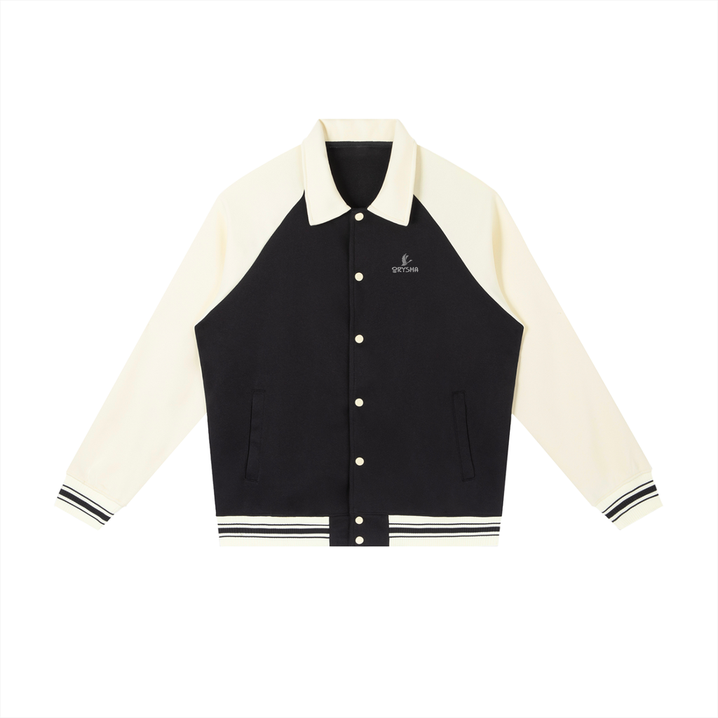 Chaqueta de béisbol con manga raglán a contraste