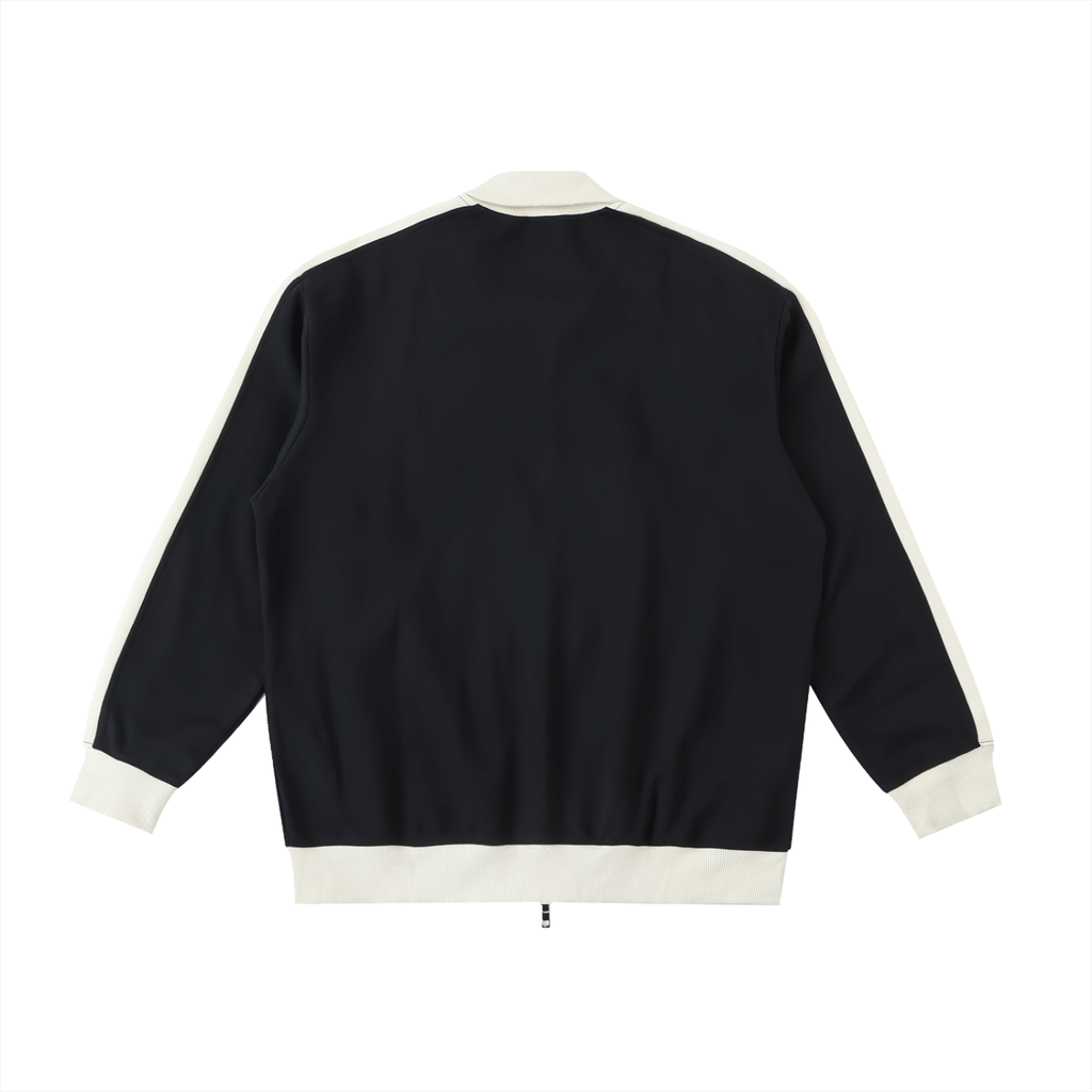 Chaqueta con cuello alto y ribetes en contraste