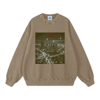 Sudadera unisex holgada con gráfico «LA After Dark» y lavado a la nieve