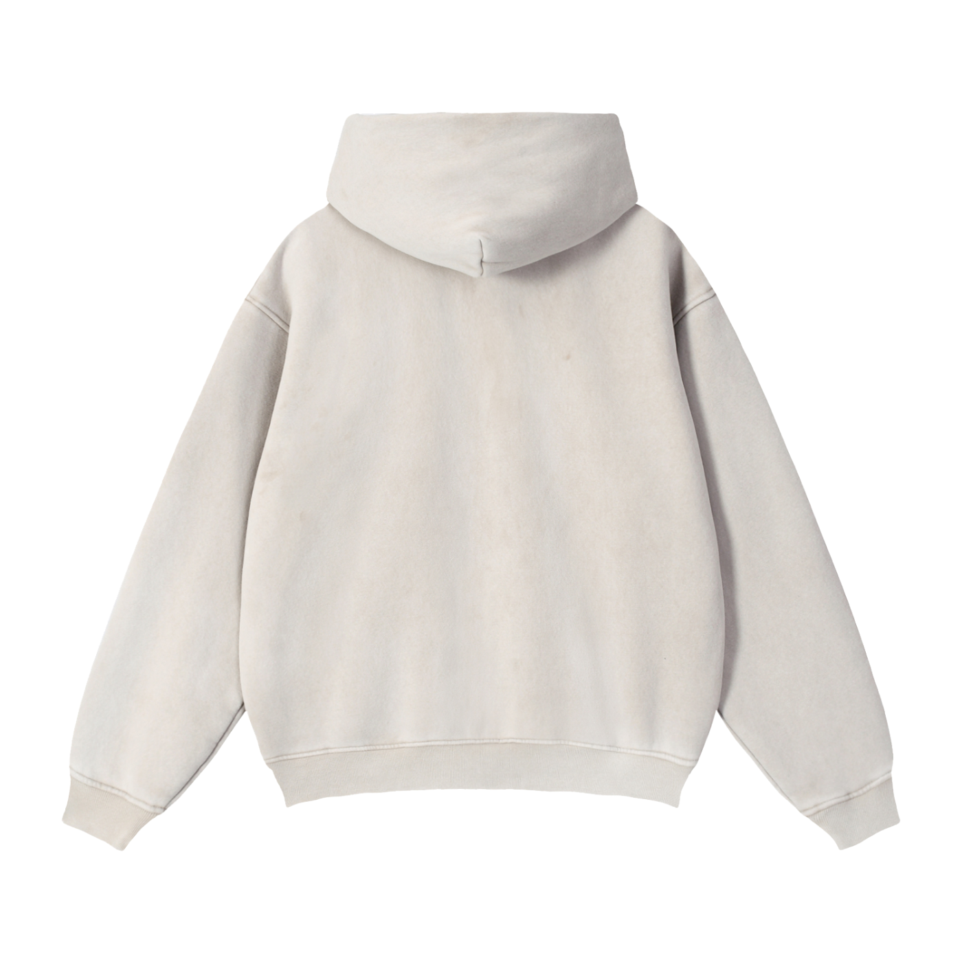 Men's Snow Washed Zip-Through Boxy Fleece Hoodie