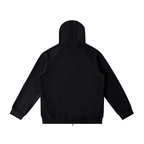 Sudadera con capucha y cremallera de manga raglán de peso pesado para mujer