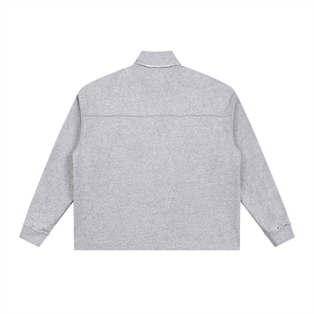 Sudadera de felpa con media cremallera y borde enrollado Essentials para hombre de peso pesado