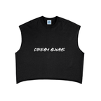 Camiseta sin mangas holgada de felpa francesa "Dream Always" pesada para mujer