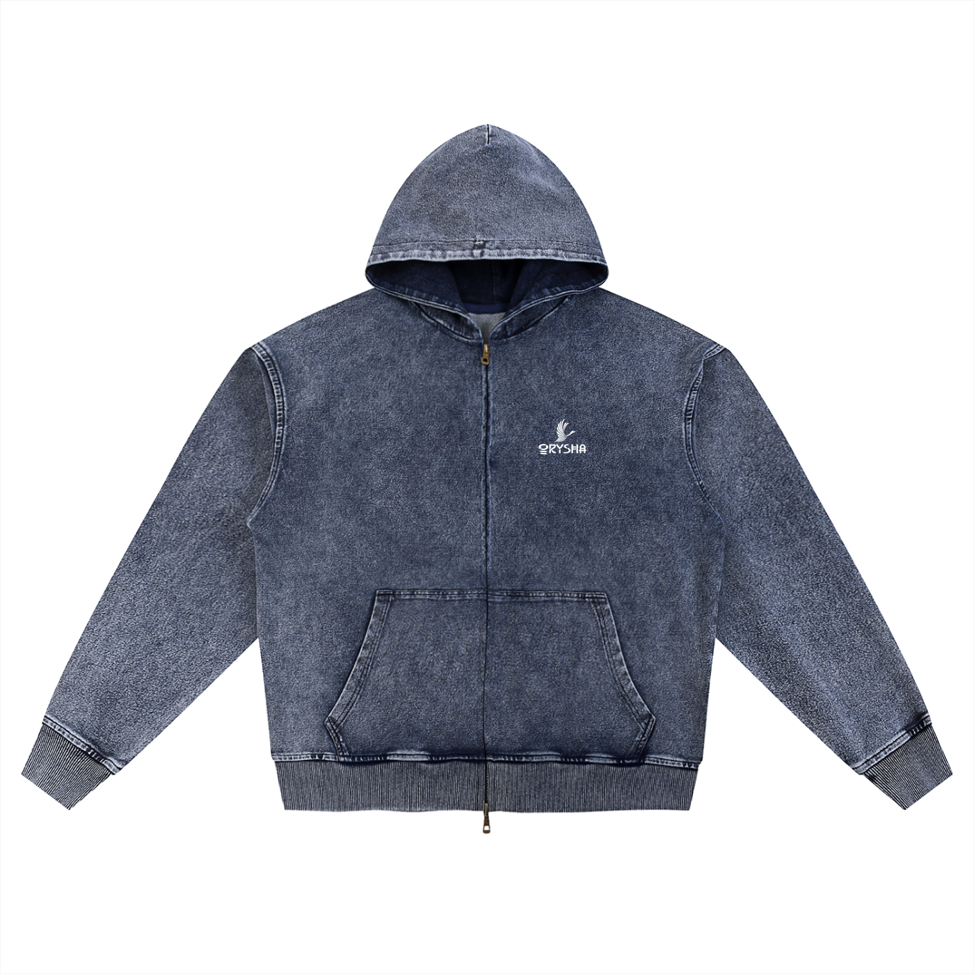 Women's "Legend Koi" Snow Wash Oversized Zip-Up Jacket