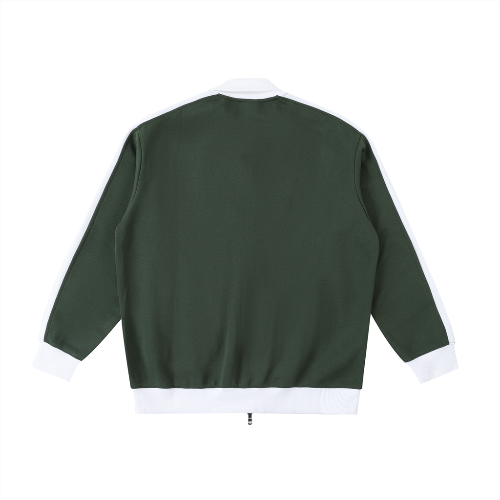 Chaqueta con cuello alto y ribetes en contraste
