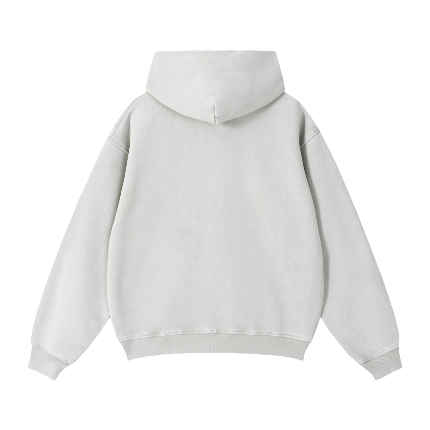 Men's Snow Washed Zip-Through Boxy Fleece Hoodie