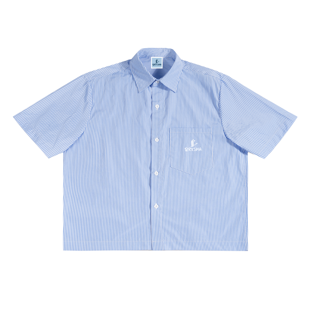 Camisa holgada extragrande "Legend Made" de mujer con rayas verticales