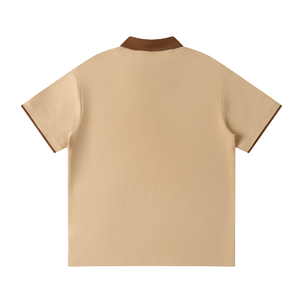 Polo raglán para hombre con cuello a contraste