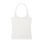Camiseta sin mangas acanalada Henley para mujer