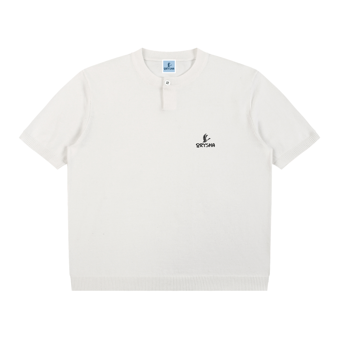Cotton Knit Short Sleeve Henley T-Shirt