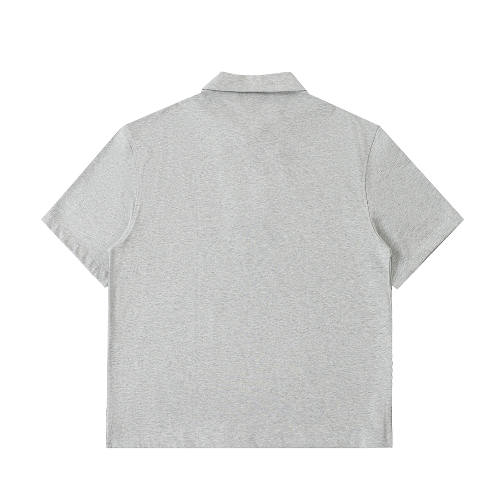 Polo de algodón con media cremallera para mujer