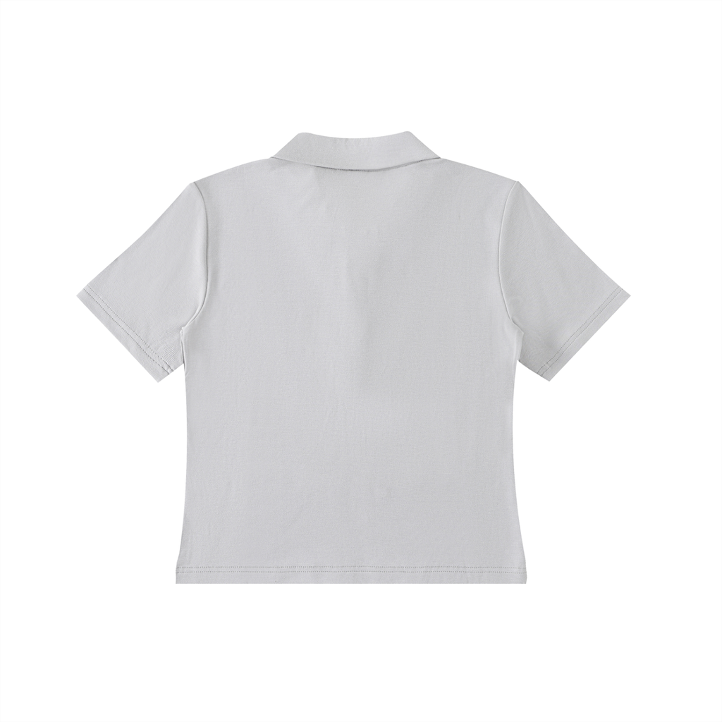 Polo entallado de manga corta para mujer