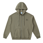 Sudadera con capucha unisex con cremallera y hombros caídos