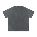 Camiseta de algodón de talla grande unisex "Washed Horizon" con efecto lavado a la nieve
