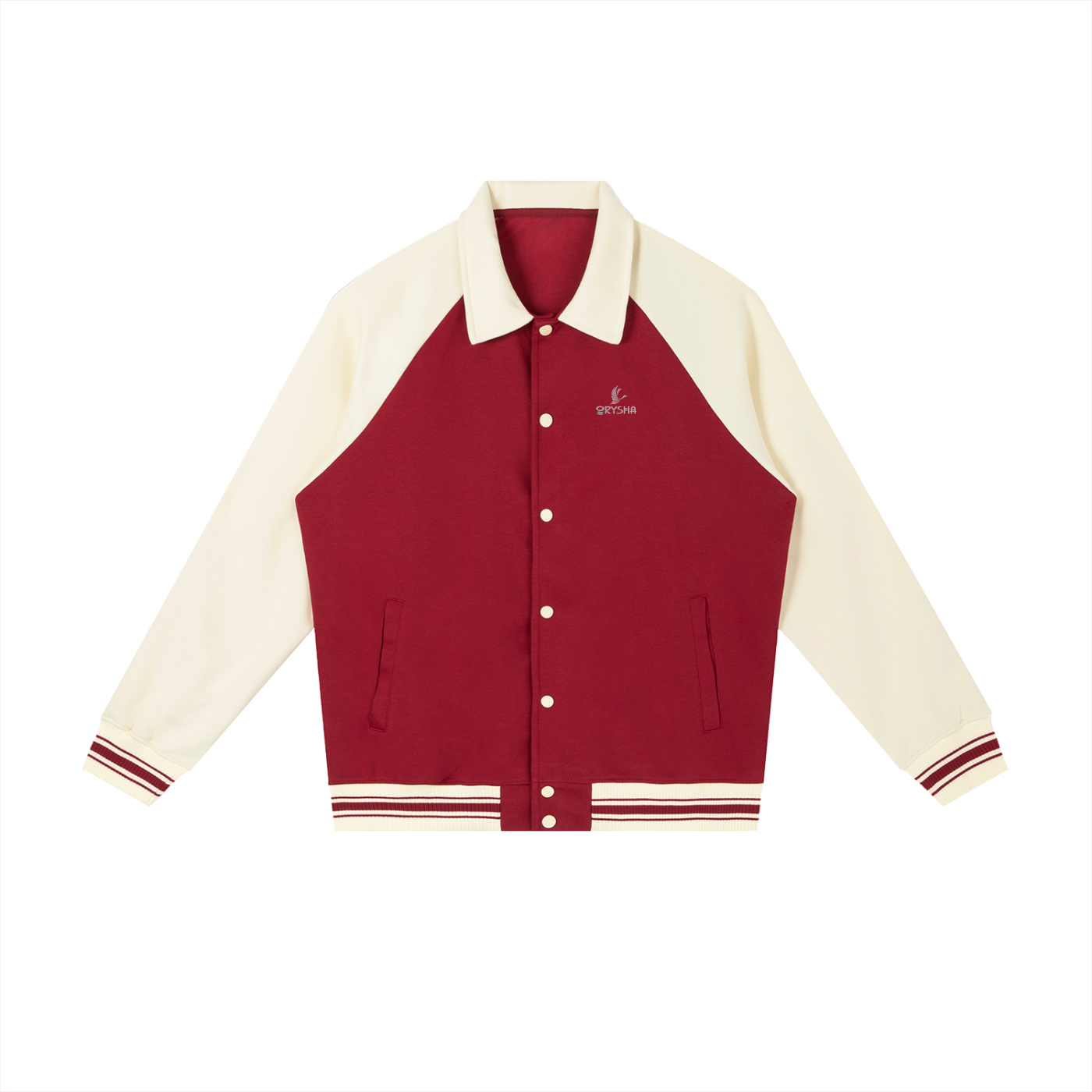 Contrast Raglan Sleeve Baseball Jacket men