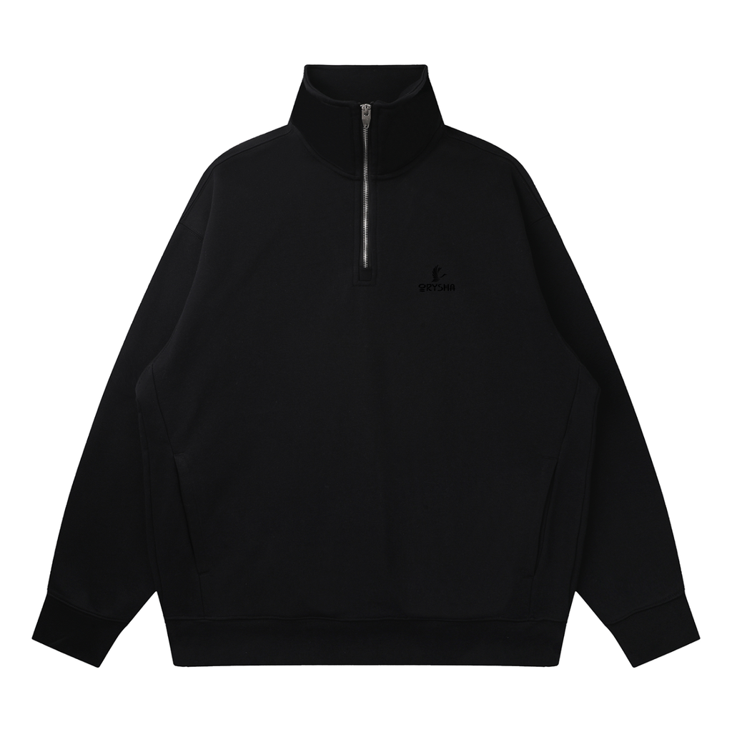 Sudadera de hombre esencial con cremallera corta y hombros caídos