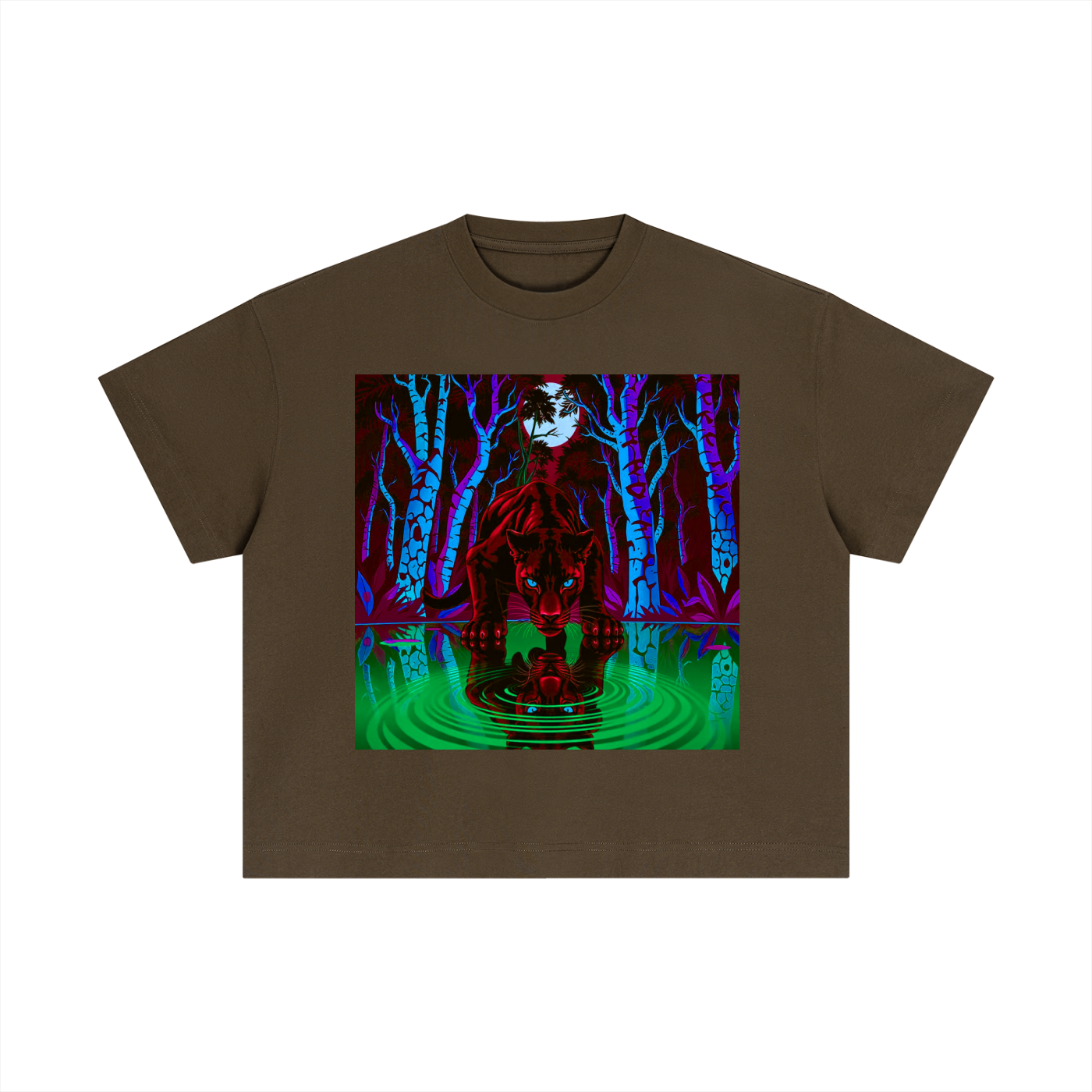 Women's "Midnight Panther" Boxy Cotton Graphic Tee