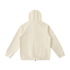 Sudadera con capucha pesada con cremallera y manga raglán