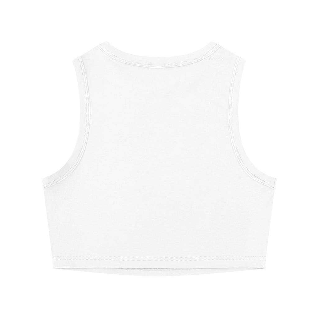 Camiseta corta ajustada con cuello redondo esencial para mujer