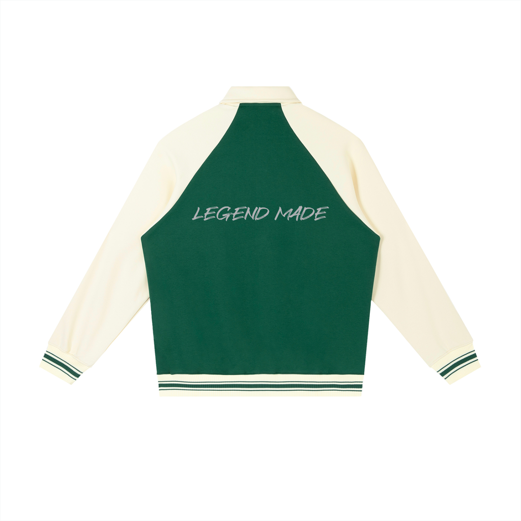 Chaqueta de béisbol con manga raglán a contraste