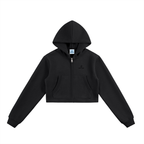 Sudadera con capucha corta con cremallera Essentials para mujer