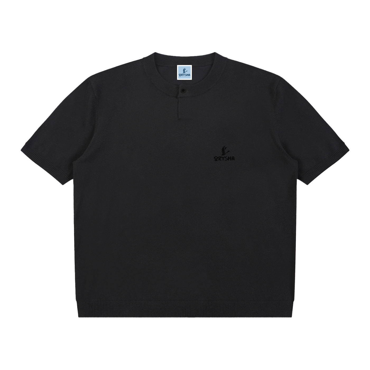 Cotton Knit Short Sleeve Henley T-Shirt
