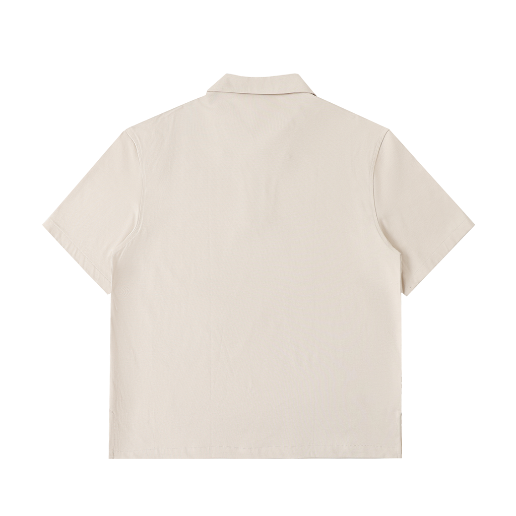 Polo de algodón unisex con media cremallera y cuello alto
