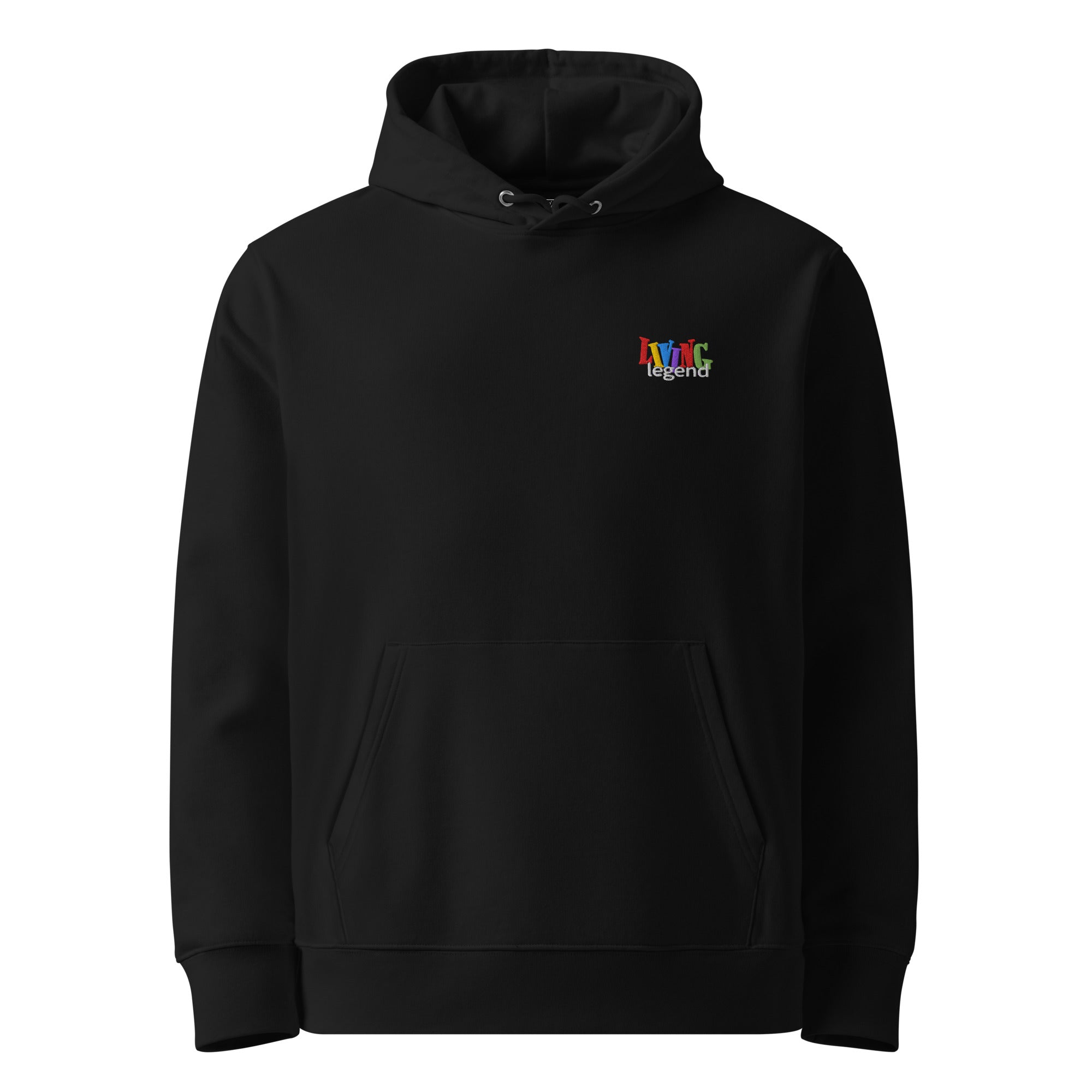 Orysha Living Legend embroidered white hoodie inspired by the 90s show Living Single, featuring colorful retro text design.