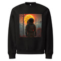 Men’s black crewneck sweatshirt with astronaut graphic