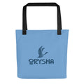 Orysha Essential Tote Bag featuring durable polyester construction, cotton bull denim handles, and spacious everyday carry design.