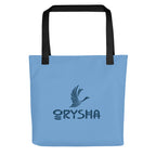 Orysha Essential Tote Bag featuring durable polyester construction, cotton bull denim handles, and spacious everyday carry design.