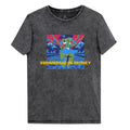 Swimming in Money washed denim-style tee by Orysha — 100% cotton pop-art design featuring neon money imagery and bold typography.