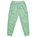 Unisex lightweight water-resistant track pants with relaxed fit and elastic cuffs