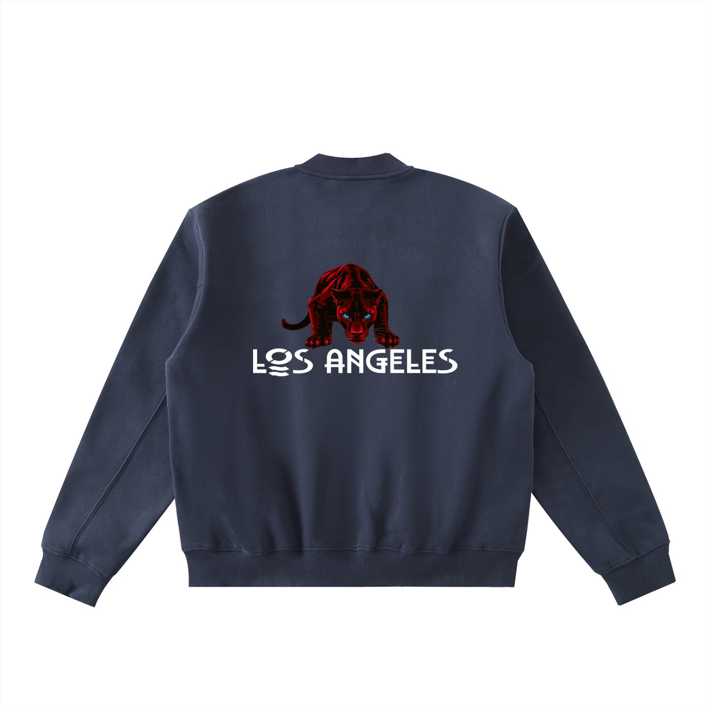 Orysha varsity jacket featuring panther artwork and LA-inspired aesthetic