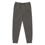 Orysha unisex pigment-dyed sweatpants in washed black, relaxed fit with drawstring waist and ribbed cuffs — vintage-style streetwear joggers.