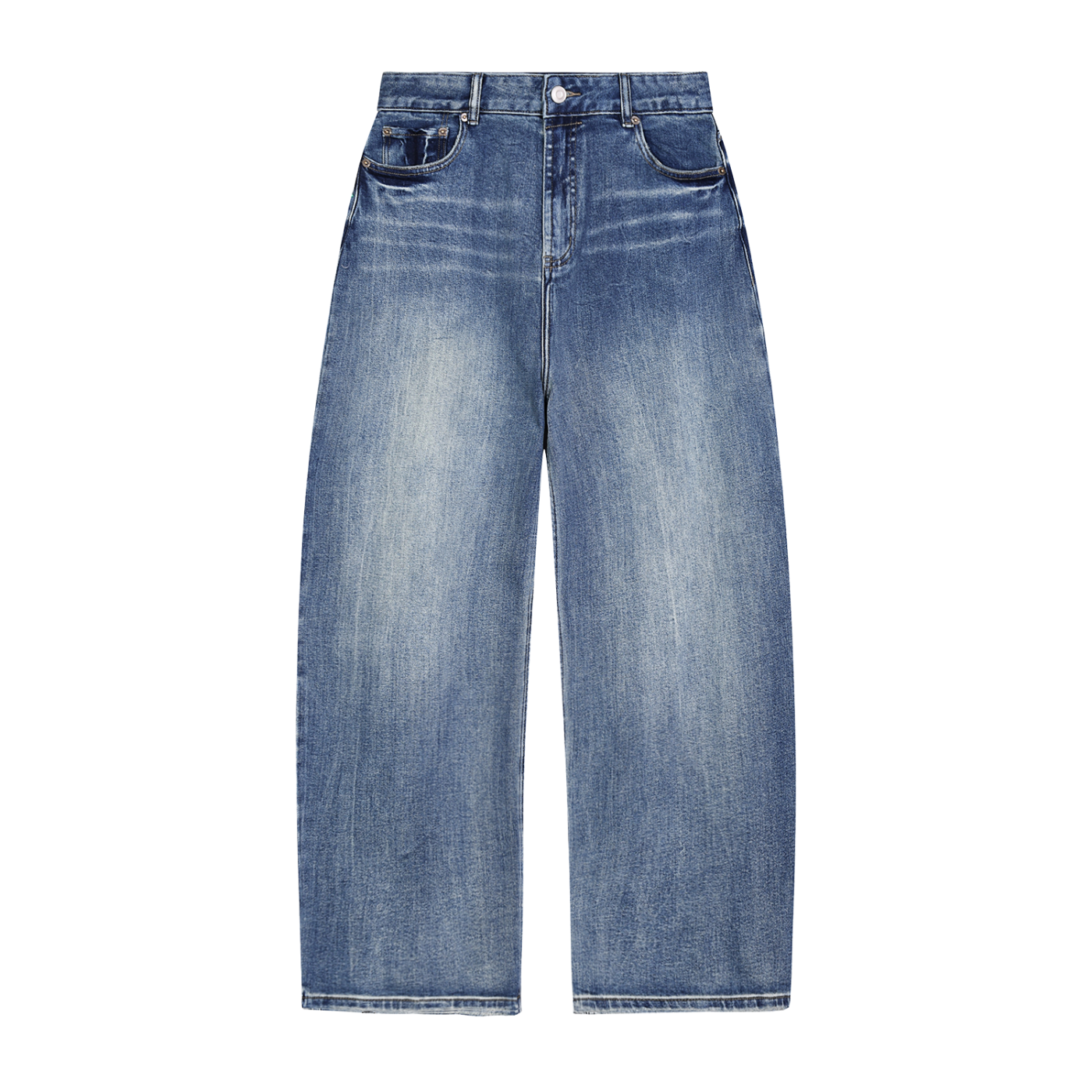 Blue jeans on a white background