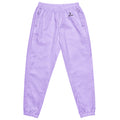 Women’s lavender water-resistant track pants with relaxed fit and mesh lining