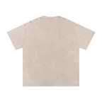 Camiseta de algodón de talla grande unisex "Washed Horizon" con efecto lavado a la nieve