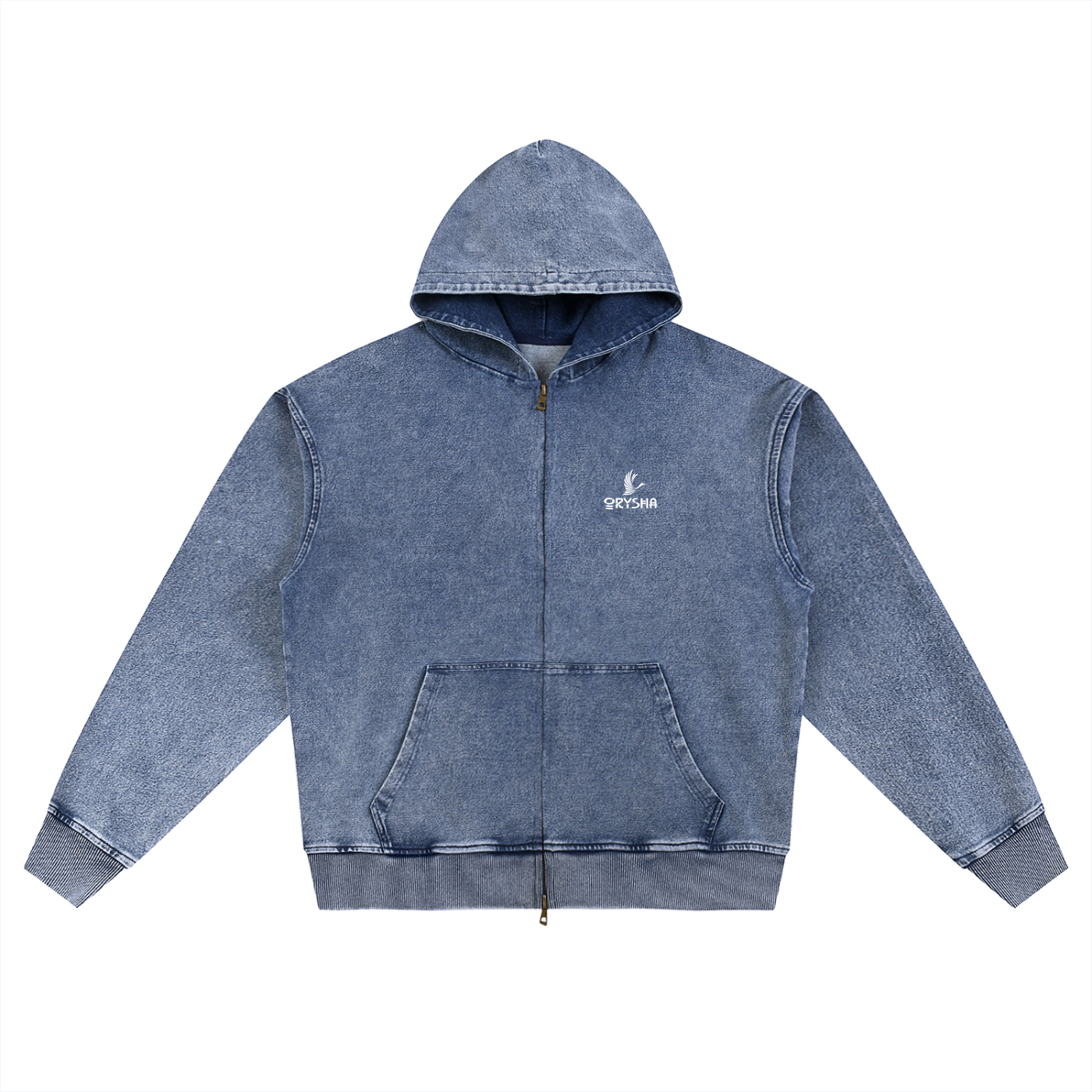 Women's "Legend Koi" Snow Wash Oversized Zip-Up Jacket