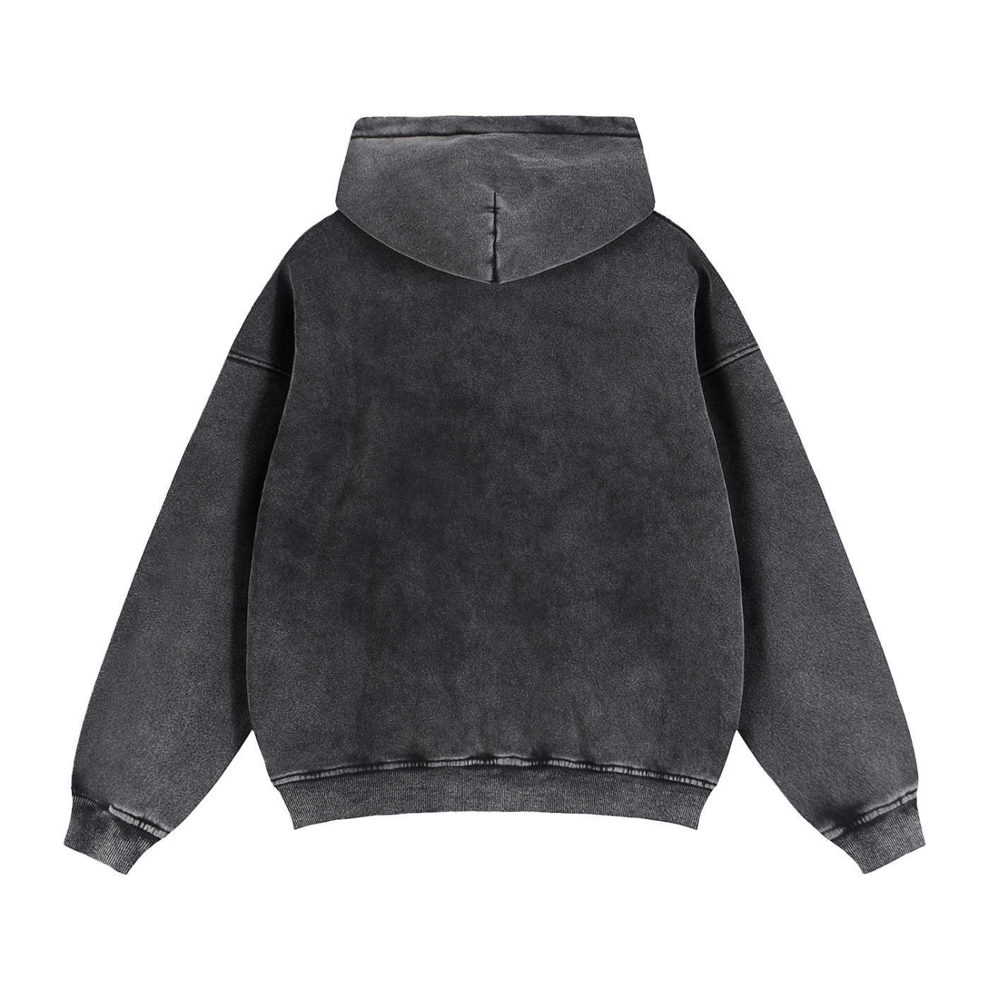 Men's Snow Washed Zip-Through Boxy Fleece Hoodie