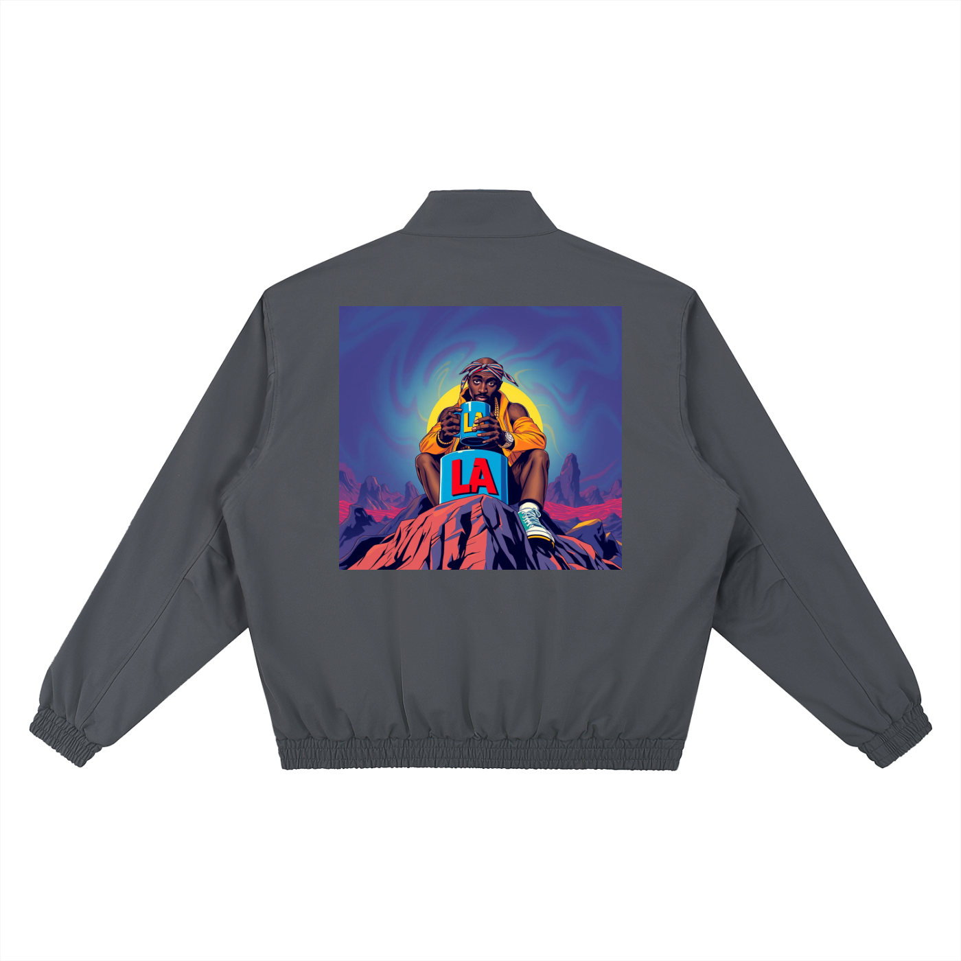 Unisex "LA" Stand Collar Bomber Jacket