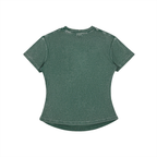 Camiseta de algodón ajustada vintage lavada para mujer