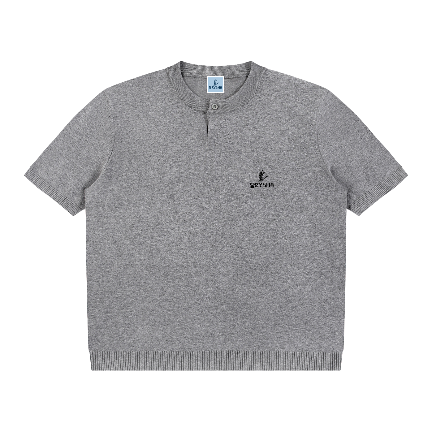 Cotton Knit Short Sleeve Henley T-Shirt