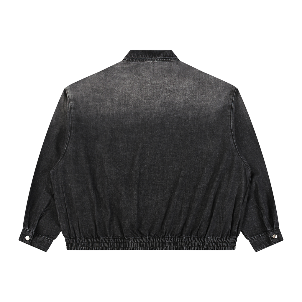 Chaqueta de mujer con cremallera completa y lavado vintage
