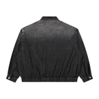 Chaqueta vaquera unisex con cremallera completa y lavado vintage
