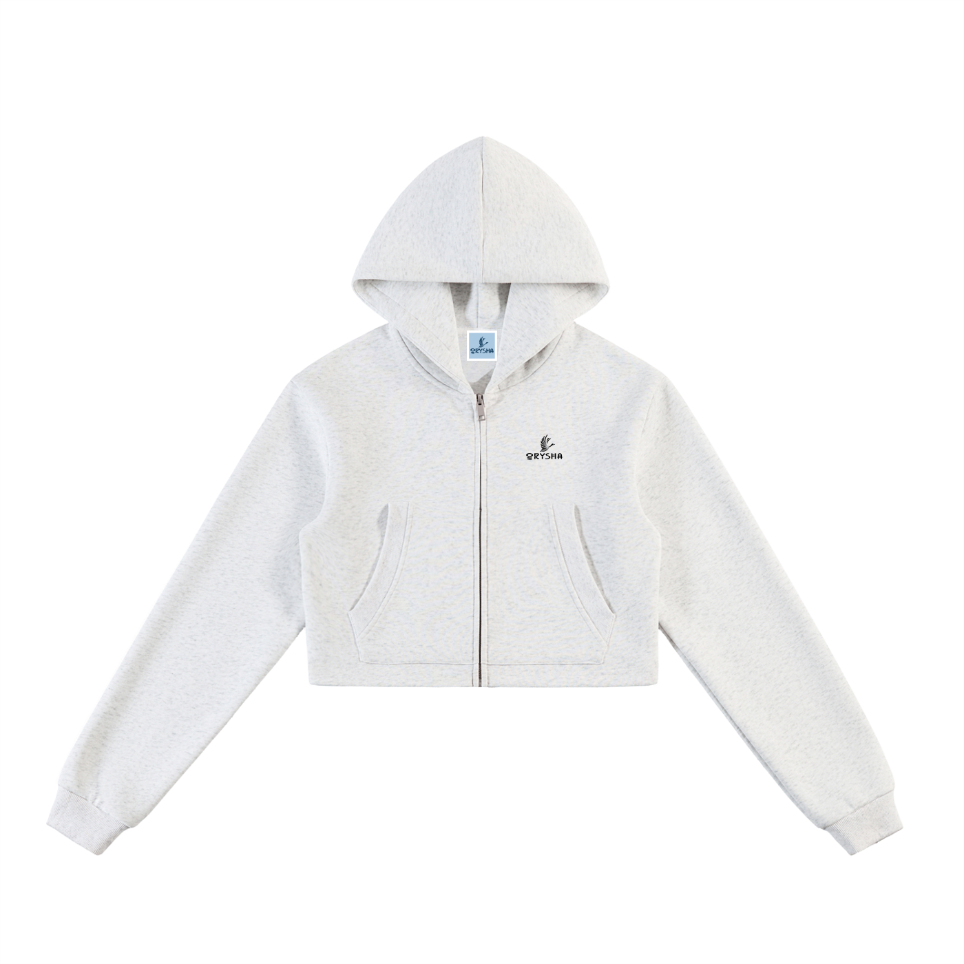 Essential Cropped Zip-Up Hoodie