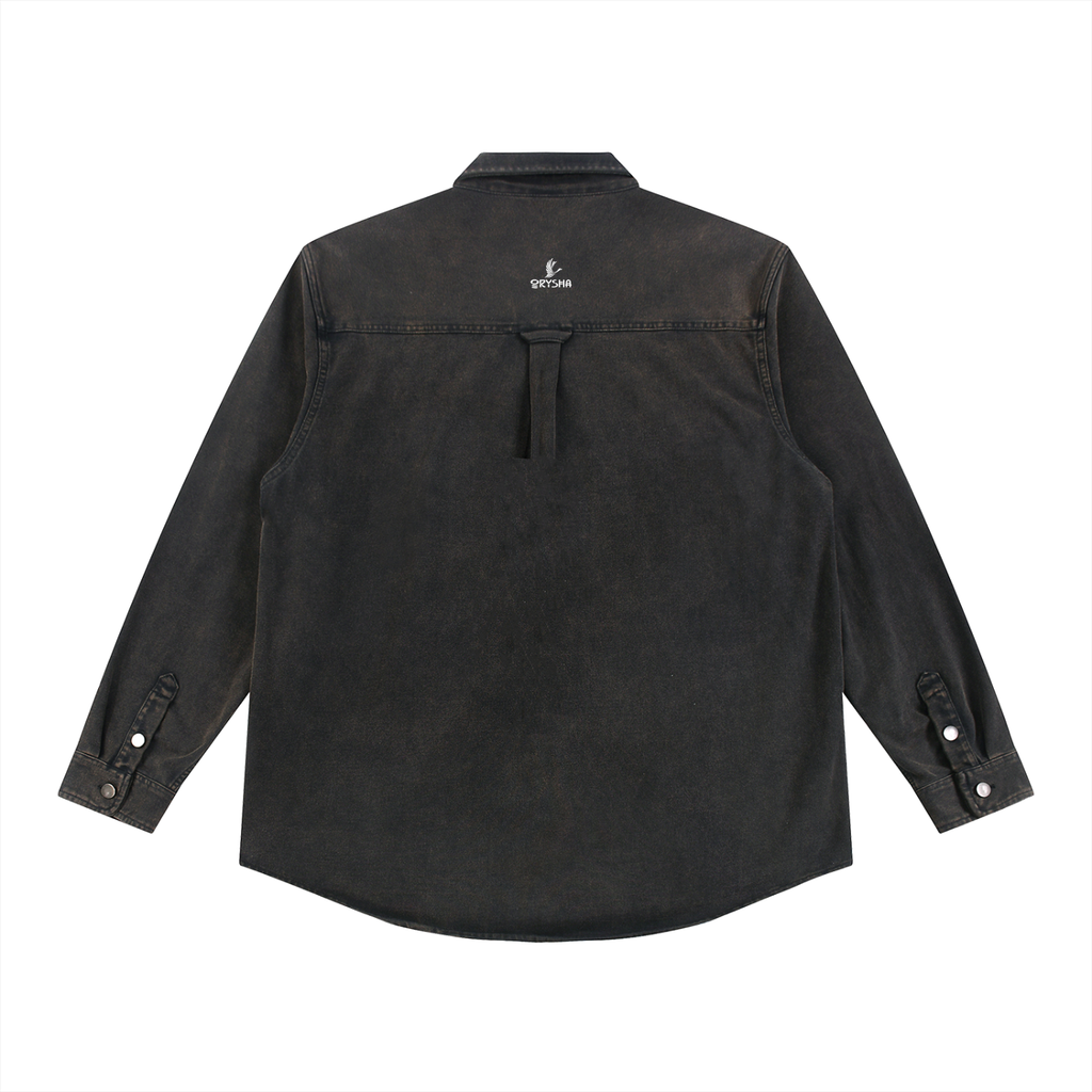 Camisa vaquera unisex vintage lavada de peso pesado