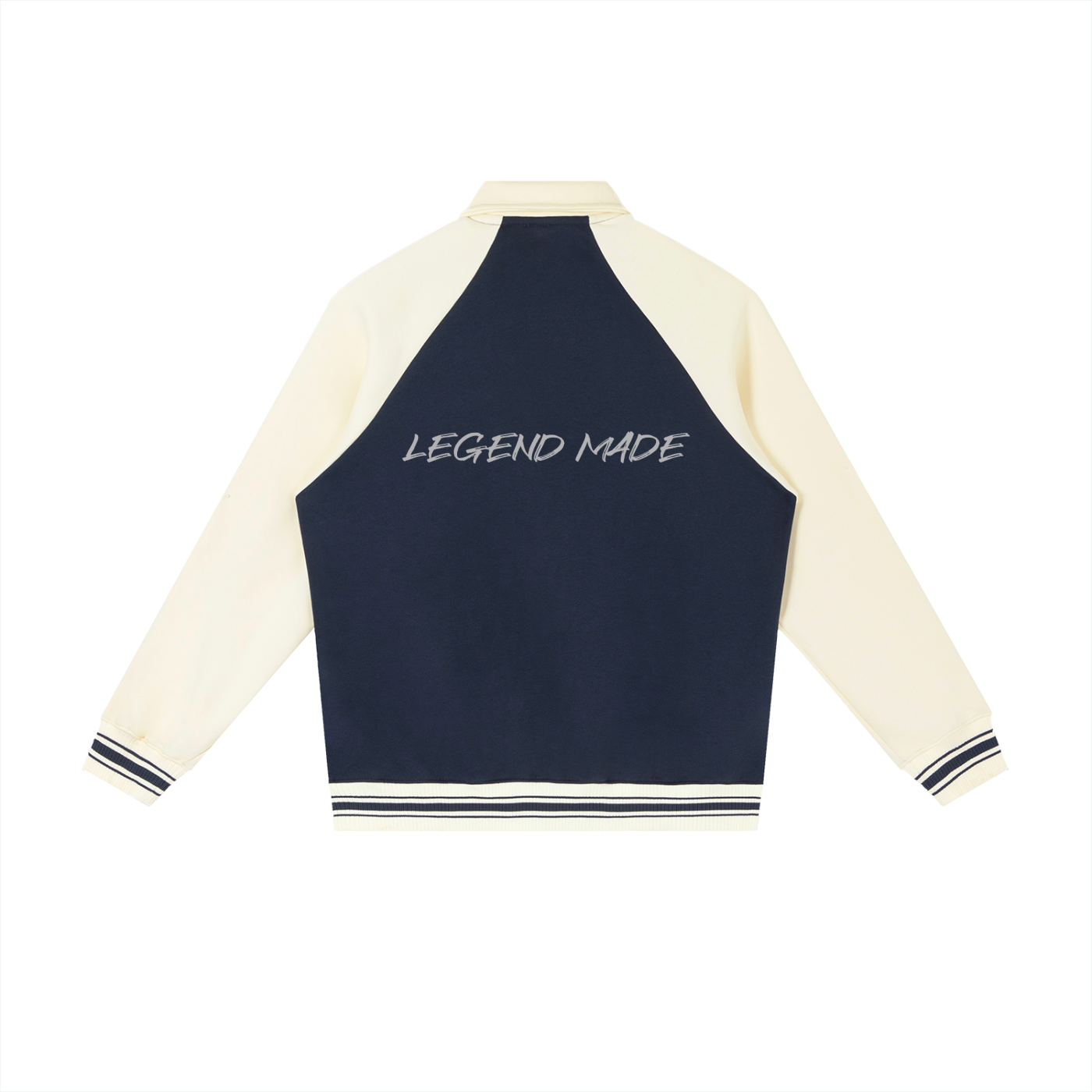 Unisex "Legend Made" Contrast Raglan Sleeve Baseball Jacket
