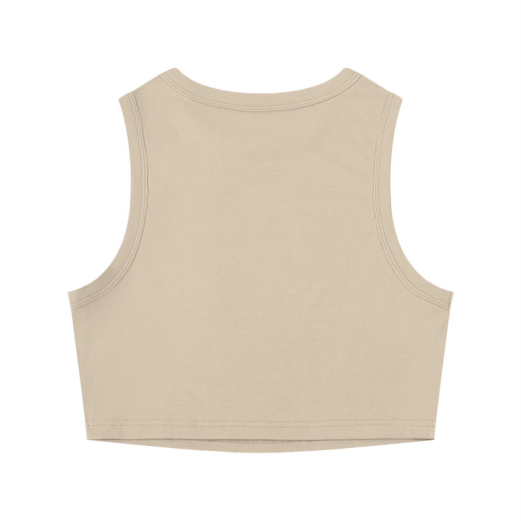 Camiseta corta ajustada con cuello redondo esencial para mujer