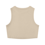 Camiseta corta ajustada con cuello redondo esencial para mujer